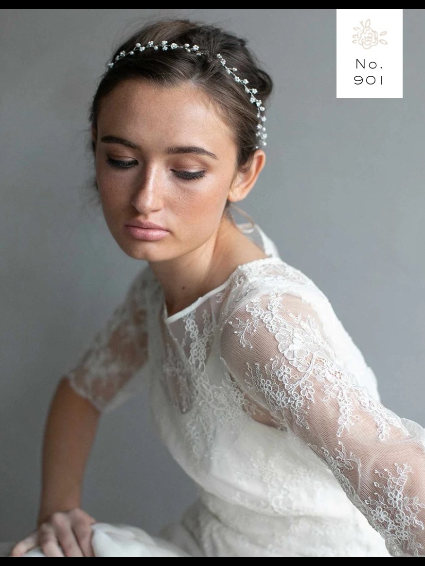 Twigs & Honey Silver Pearl Hair Vine By Myra Callan — image 4 of 5